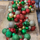 6-Foot Shatterproof Christmas Ornament Garland – Red, Green, and Gold Mixed Media Festive Holiday Banister & Mantel Decor - The Mustard Seed Collection, The Seed