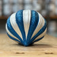 6-Inch Blue and White Glitter Stripe Onion Christmas Ornament - The Mustard Seed Collection, The Seed