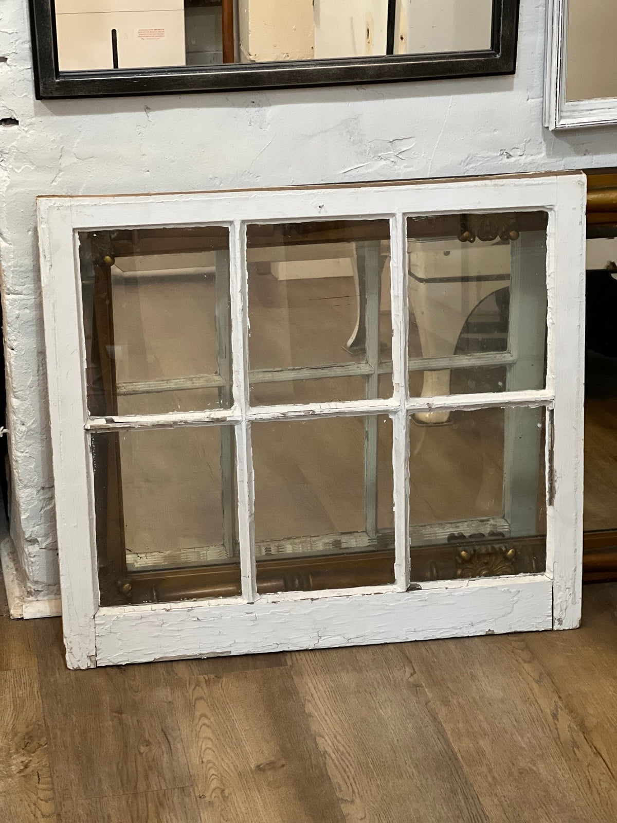 6 Panel White Window with Glass 