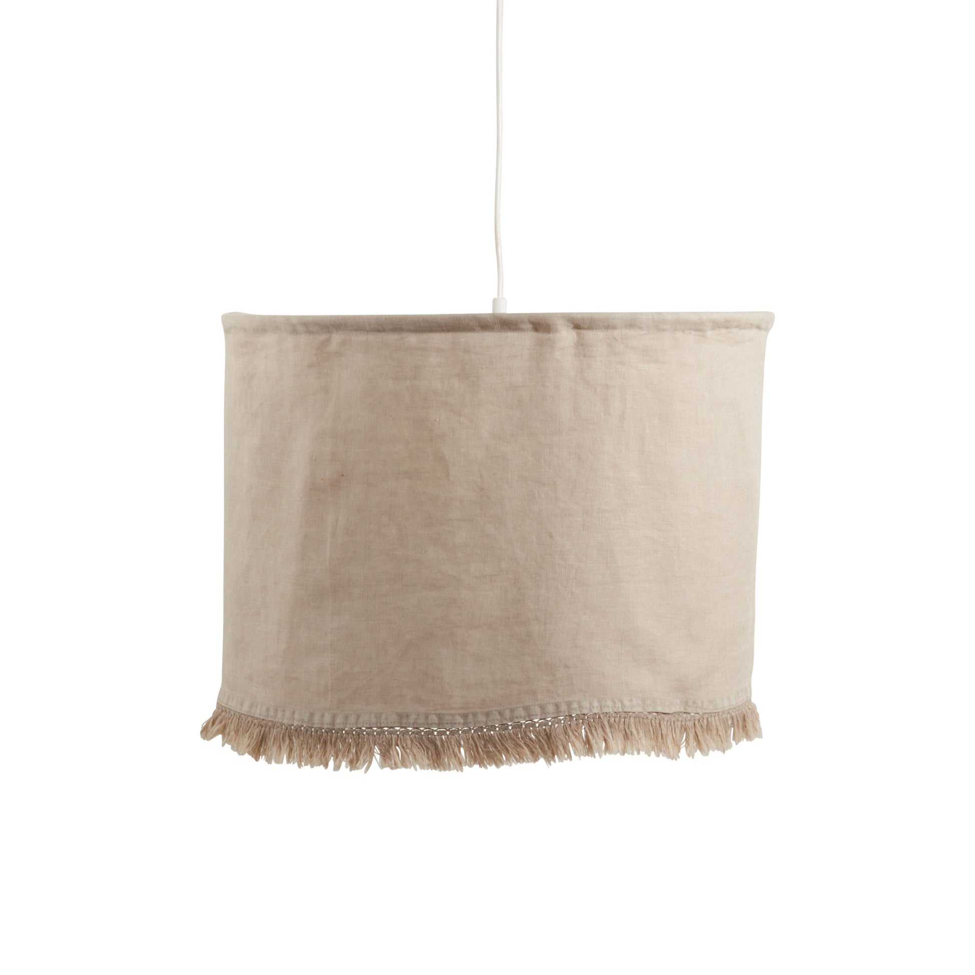 Stonewashed Fringe Lamp Shade: Natural / 12"x18"