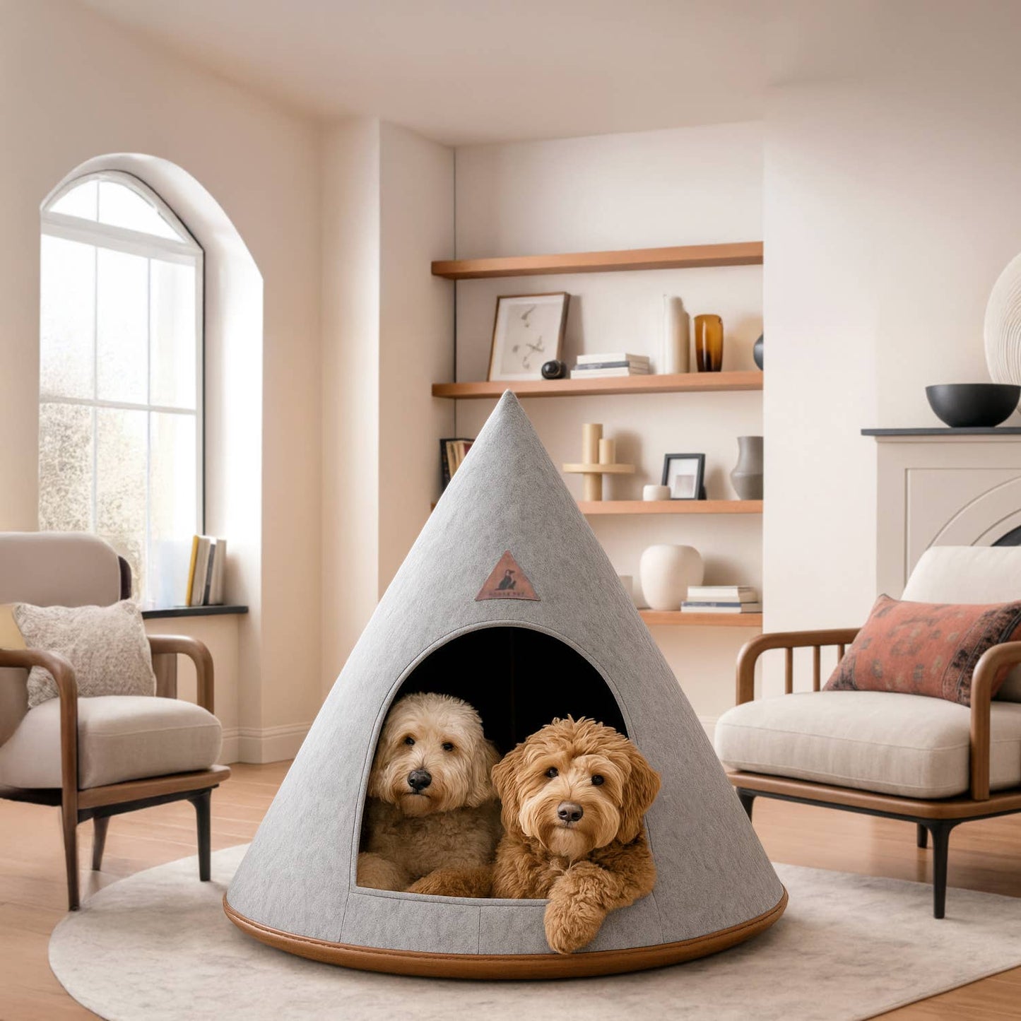 Recycled Felt Pet Cave (Gray) – Modern Foldable Dog House