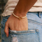 Beaded Pearl Charm Holder Bracelet: Kiska / Gold WJW