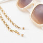 18K Gold PVD Stainless Steel Hammered Oval Sunglass Chain: Gold WJW