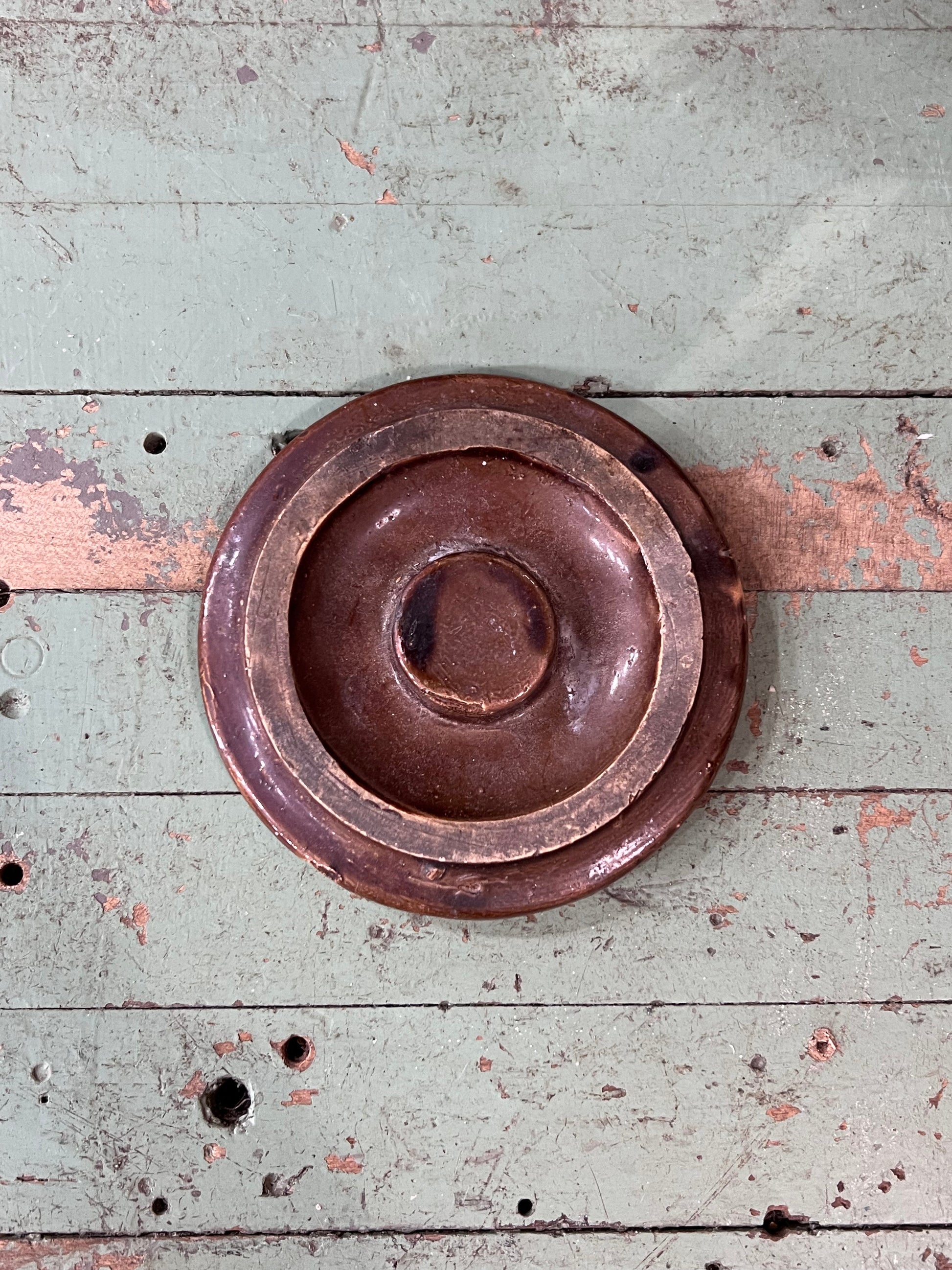Antique Brown Glazed Stoneware Crock Lid The Mustard Seed Collection, The Seed