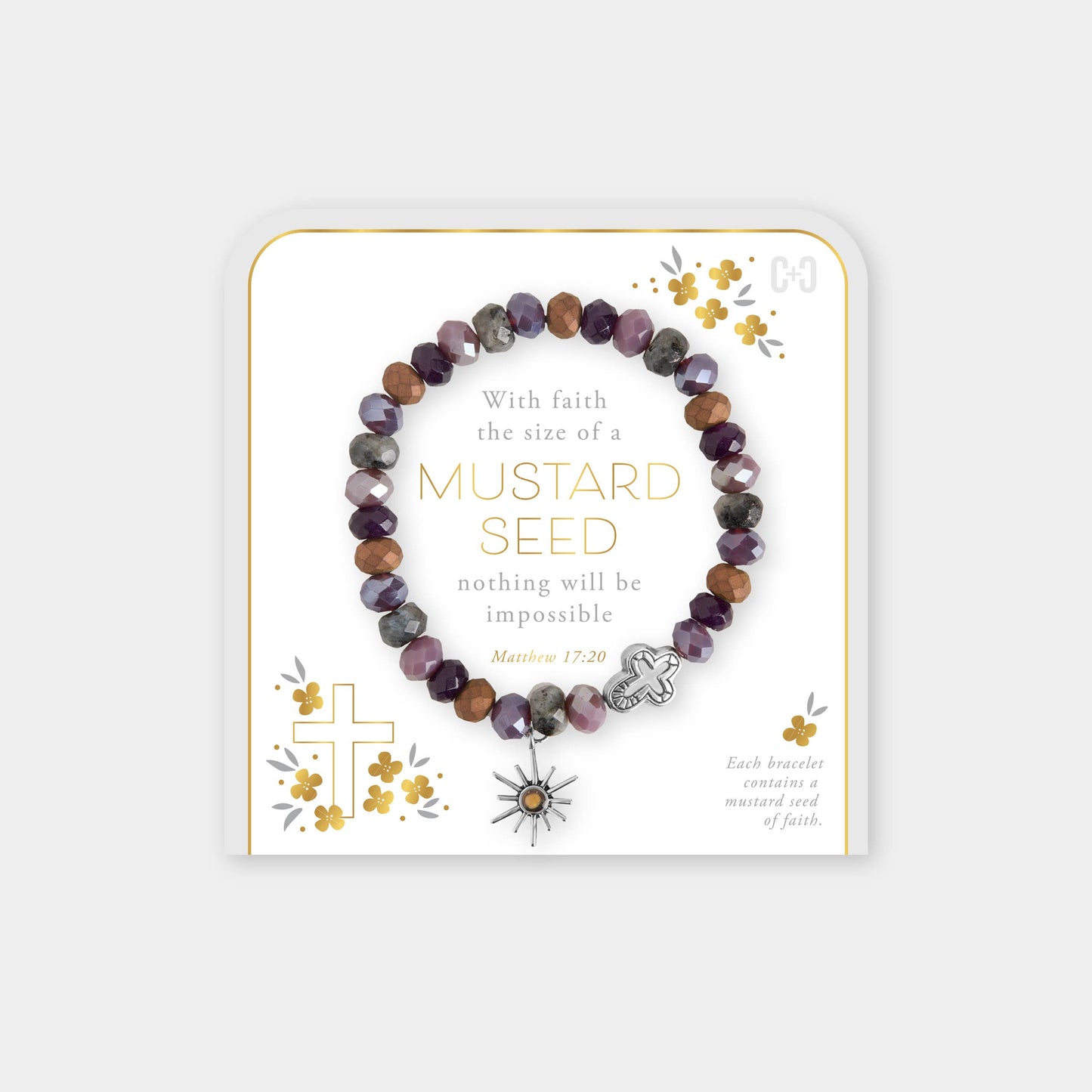 Mustard Seed Bracelet: Teals / Stretch