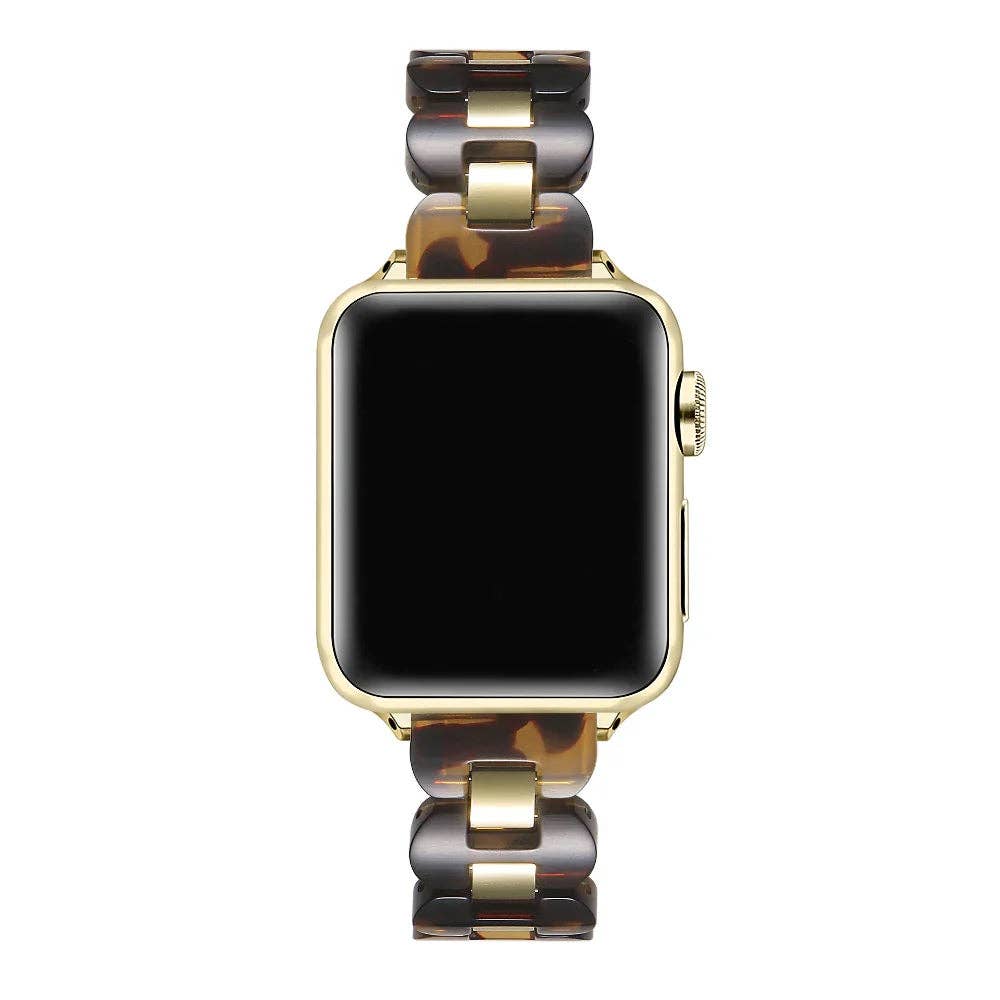 Aria Resin Stainless Steel Band for Apple Watch: Tortoise / Fits All Models Posh Tech