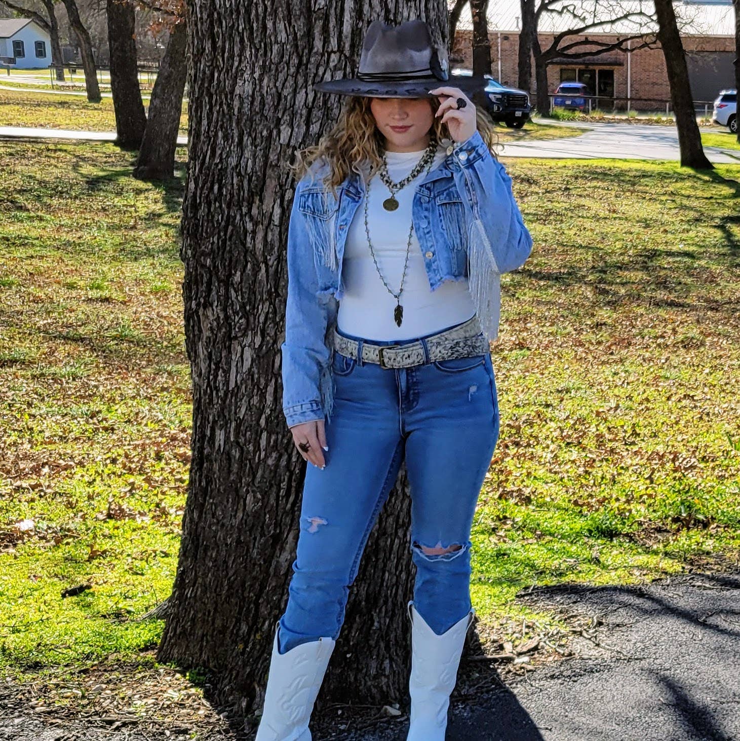 Amazonite Beaded Necklace w/ Antique Gold Feather