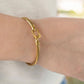 18K Gold PVD Stainless Steel Buckle Clasp Bangle Bracelet: Gold WJW