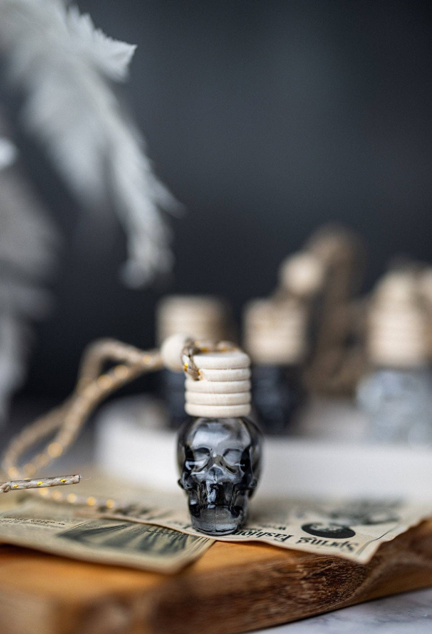 Luxury Skull Car Diffuser | Stylish Air Freshener | Spring & Summer Scent | Accessories for Her: Clear Skull / Cashmere Musk