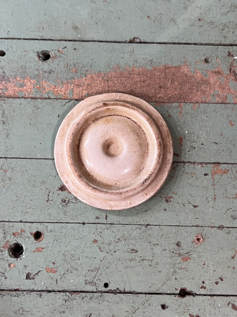 Vintage Glazed Stoneware Crock Lid The Mustard Seed Collection, The Seed