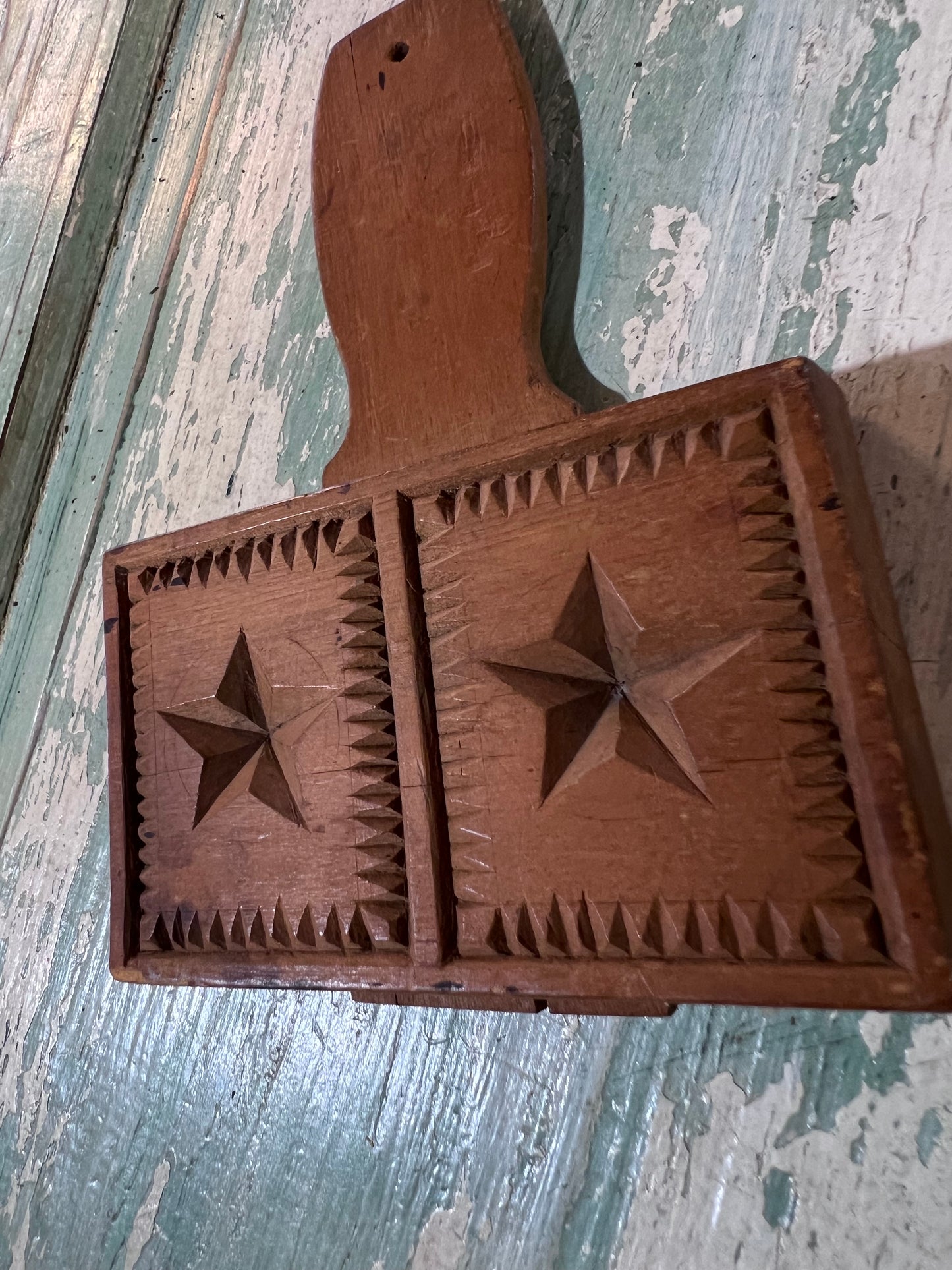 Antique Star Pattern Butter or Shortbread Press Mold