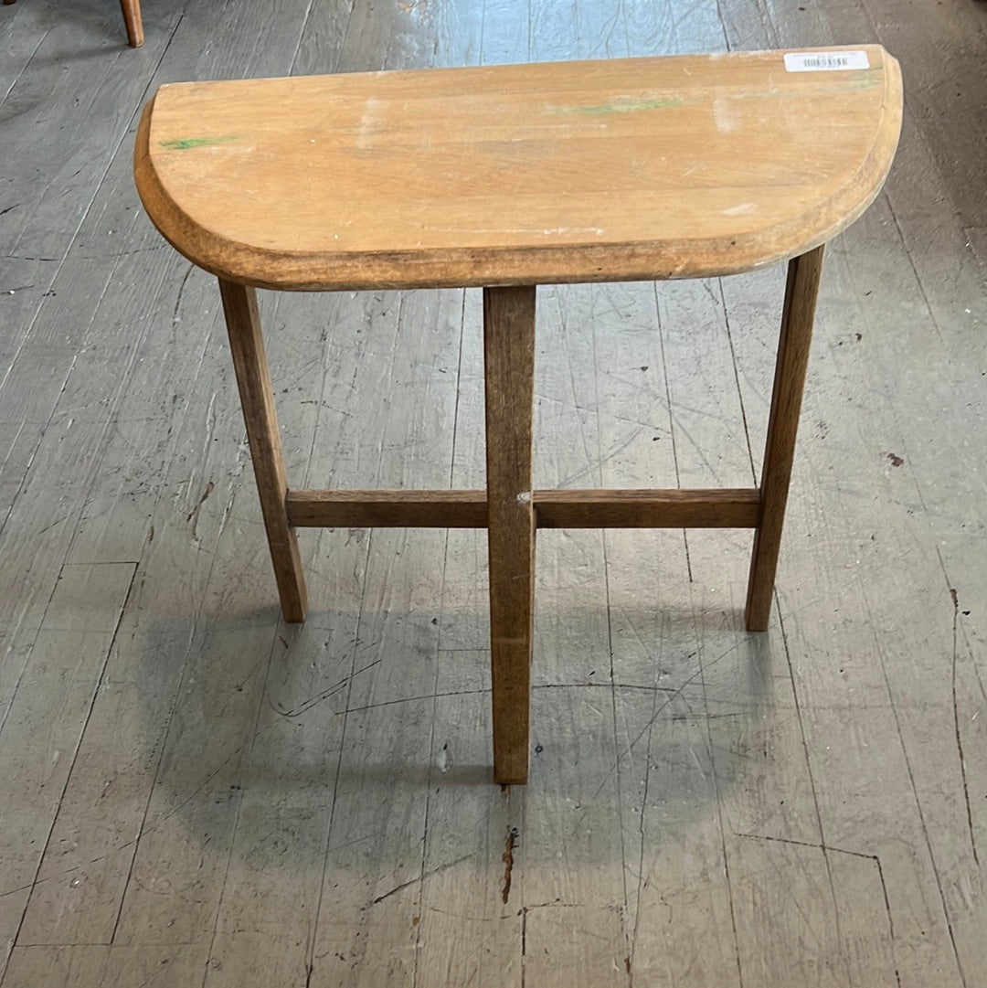 Bleached Wood Small Half Demi Lune Table