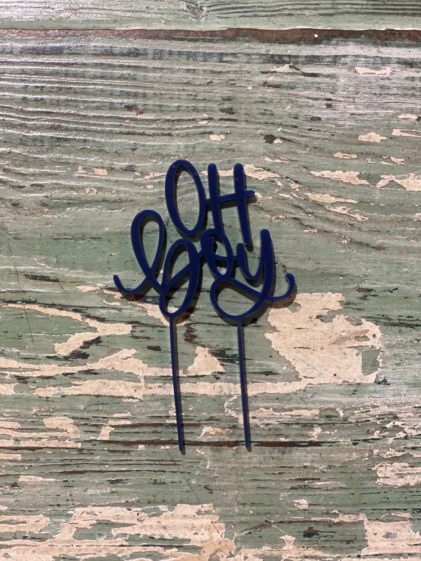 Cake Topper Dark Blue “oh boy”
