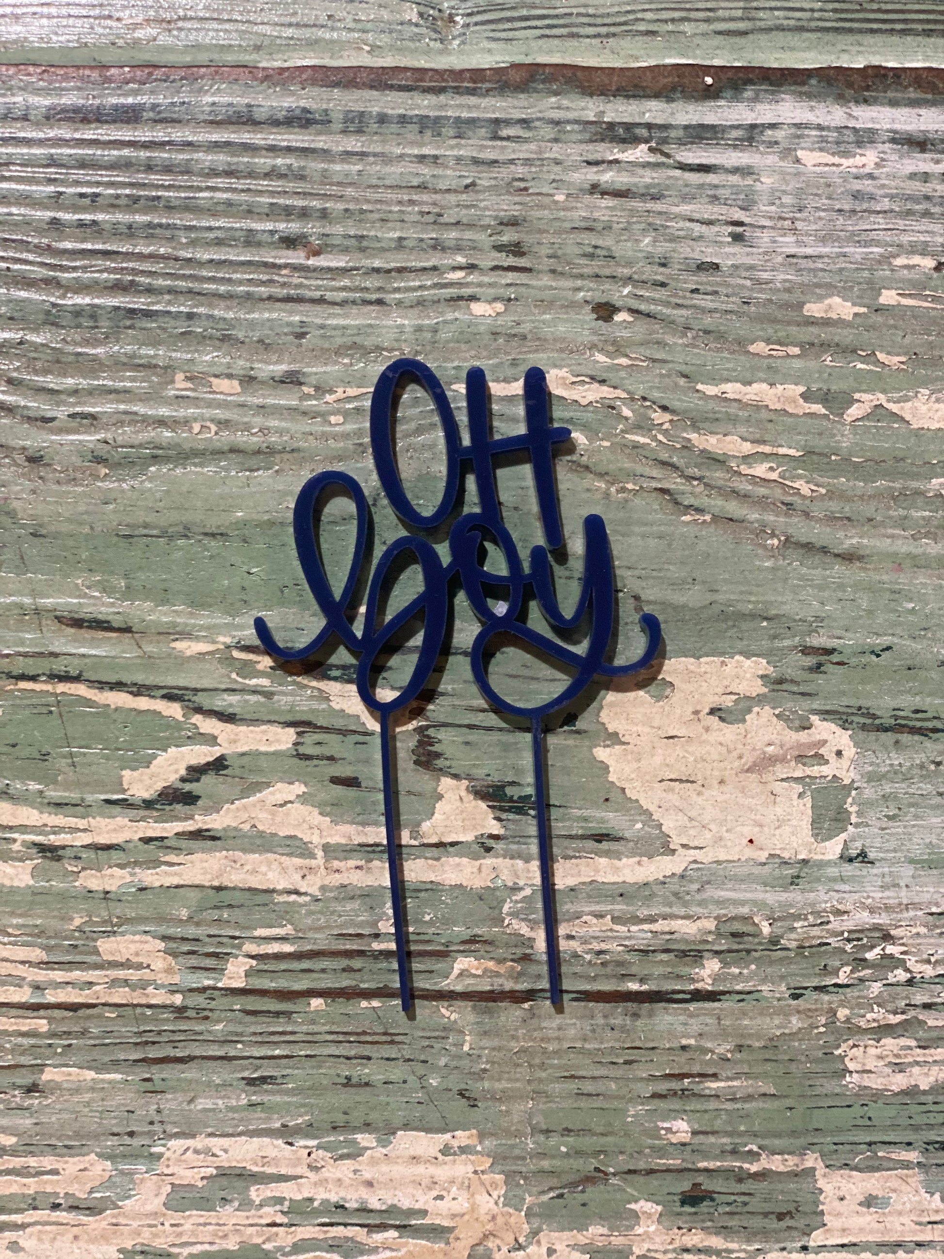 Cake Topper Dark Blue “oh boy”