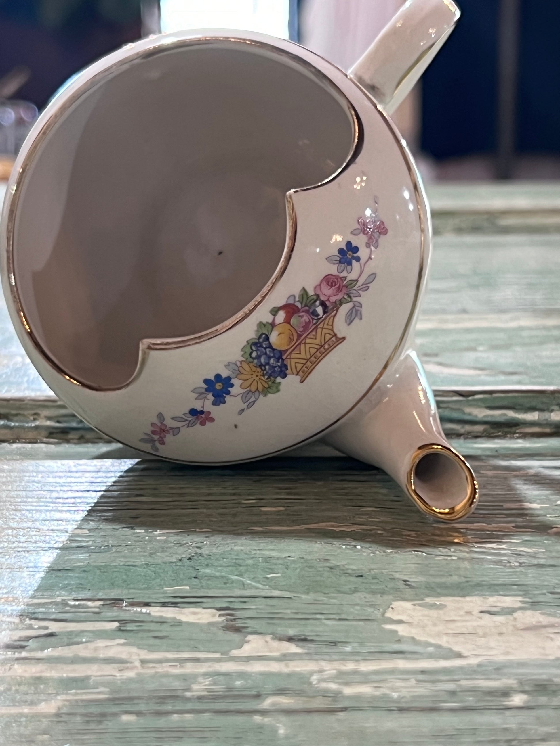 Antique Baby Invalid Feeder Cup Floral Porcelain England