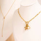 Stainless Steel Paperclip Carabiner Charm Holder Necklace: Gold / 16"+2" WJW