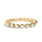 18k Gold PVD Coated Beaded Stainless Steel CZ Stacking Ring: Black / 10 WJW