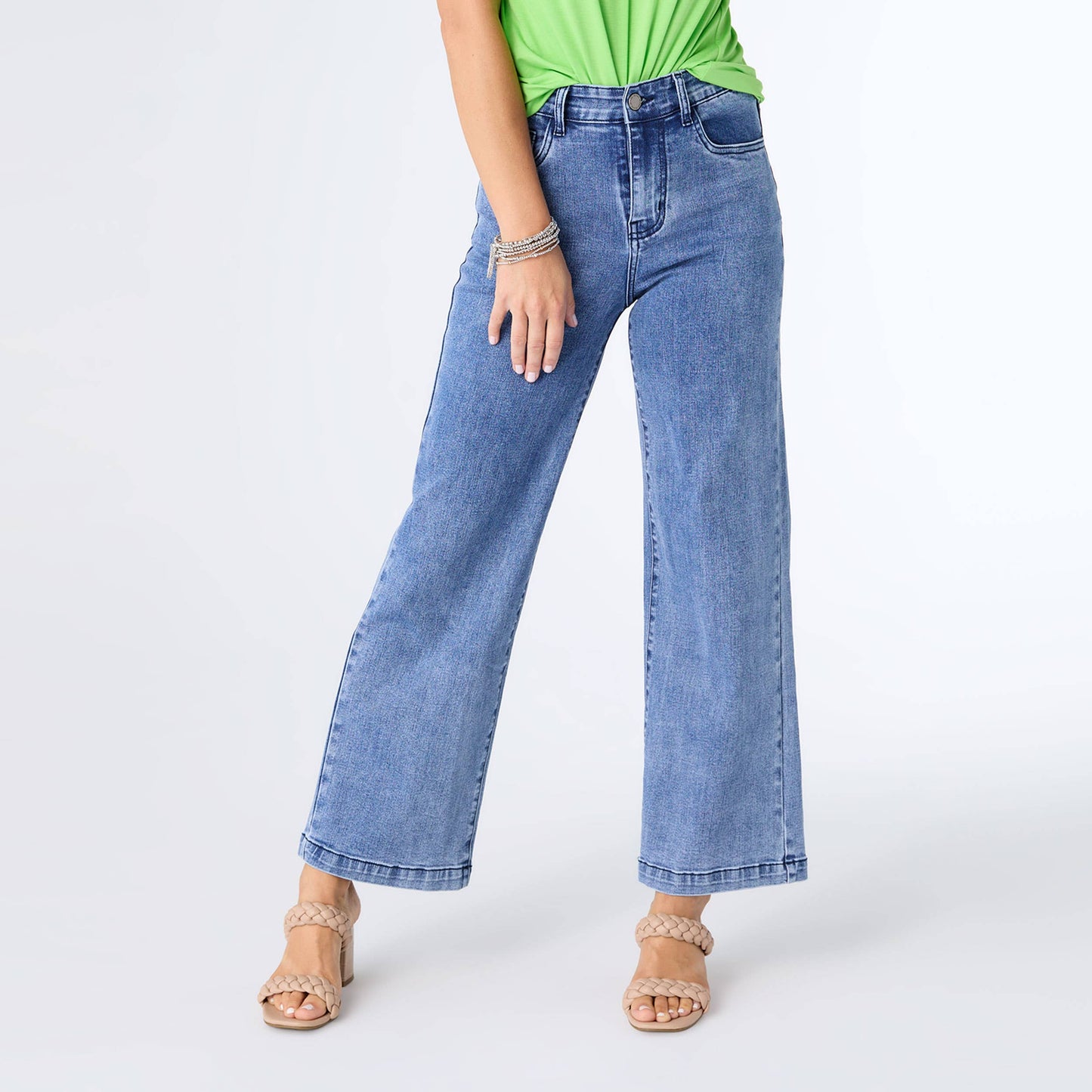 EverStretch Wide Leg Ankle: Medium Denim