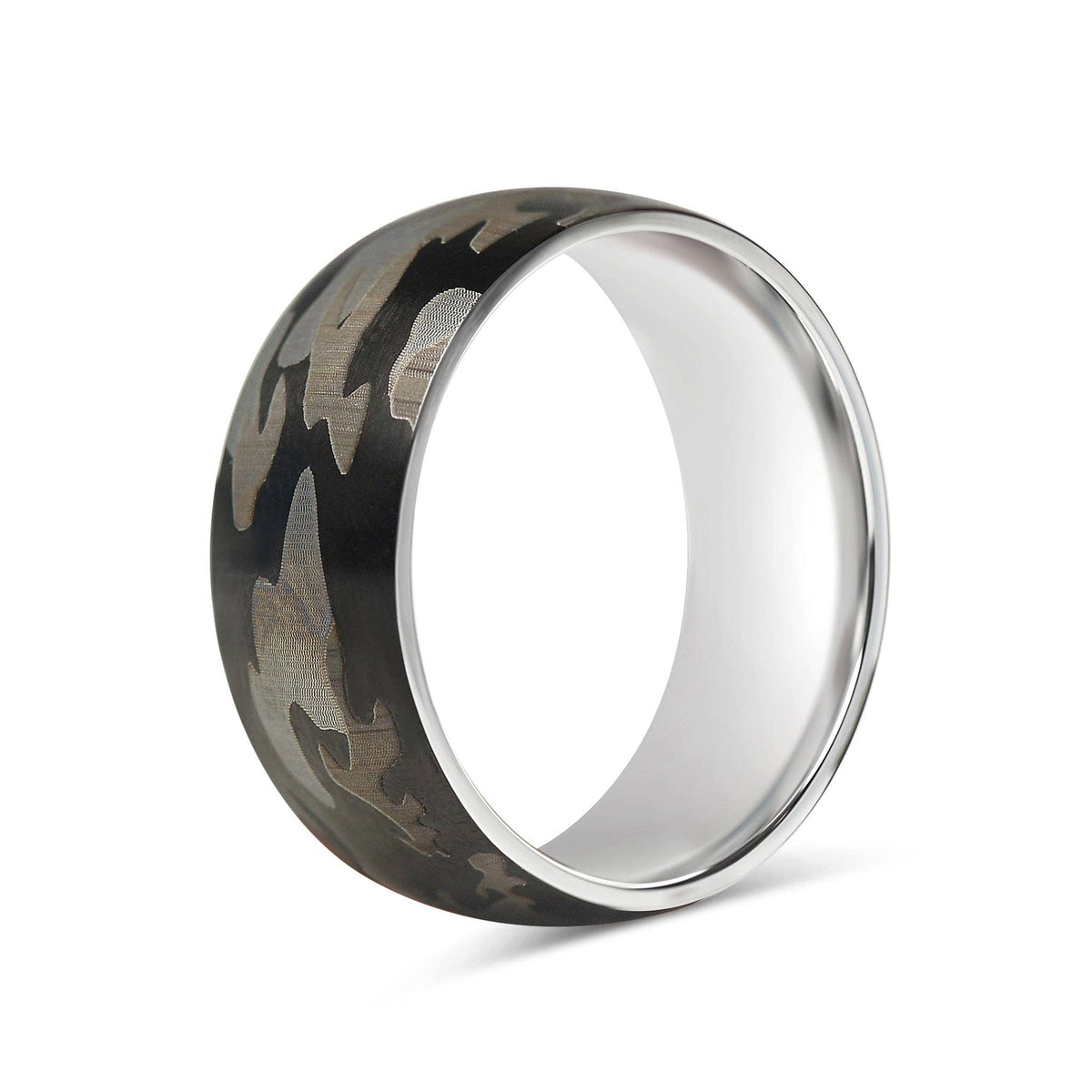 Stainless Steel Camouflage Blank Ring: 9 / 8mm WJW