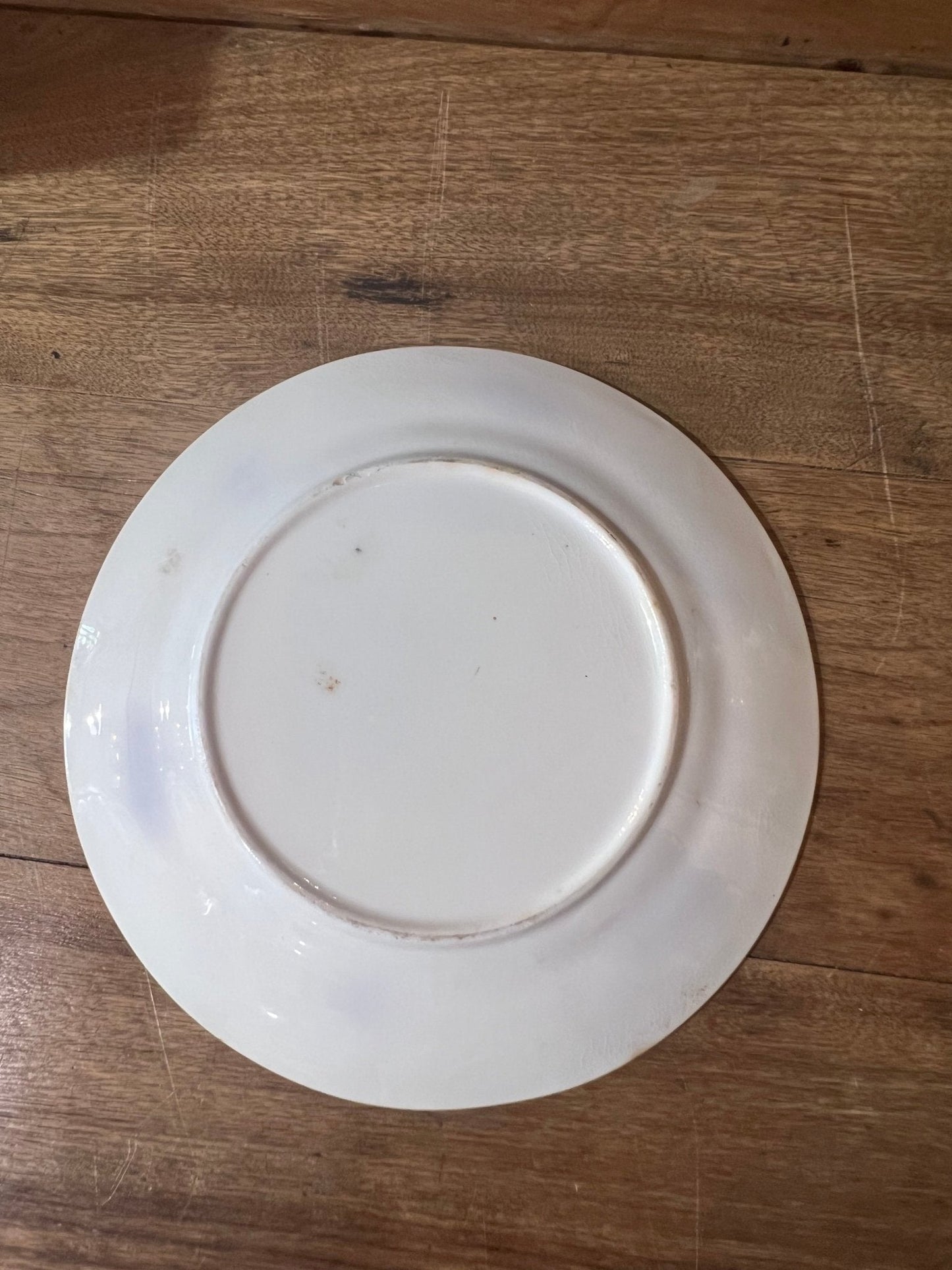 7" Ironstone Plate with Purple Floral Sprigs 