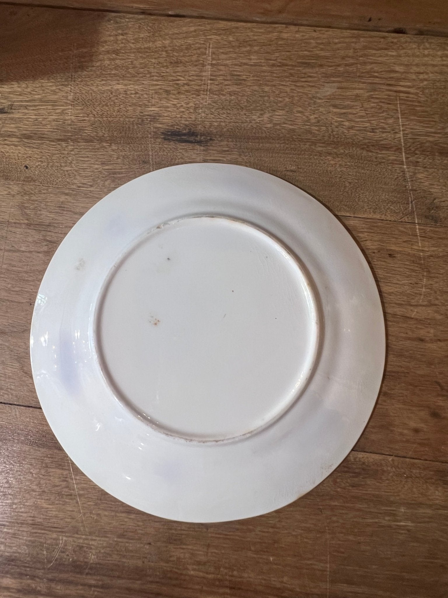 7" Ironstone Plate with Purple Floral Sprigs 