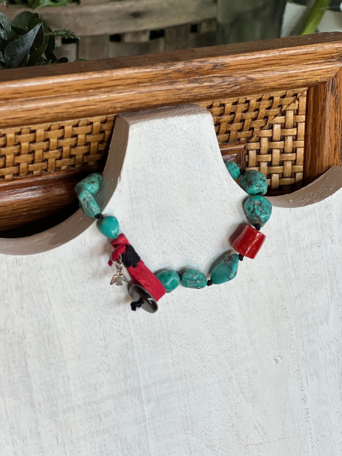 7" Turquoise & Coral Bracelet - The Mustard Seed Collection, The Seed