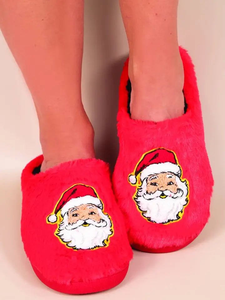 Santa Face Slippers Simply Southern XL-XXL