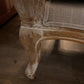 White Distressed Upholstered Settee