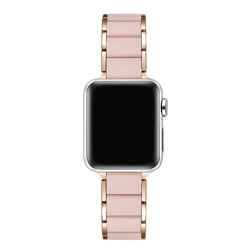 Wren Silicone + Stainless Steel Band for Apple Watch: Rose Gold / Fits All Models Posh Tech