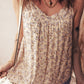 Spring 2026 Boho Floral Spaghetti Straps Tank Top: Apricot / S