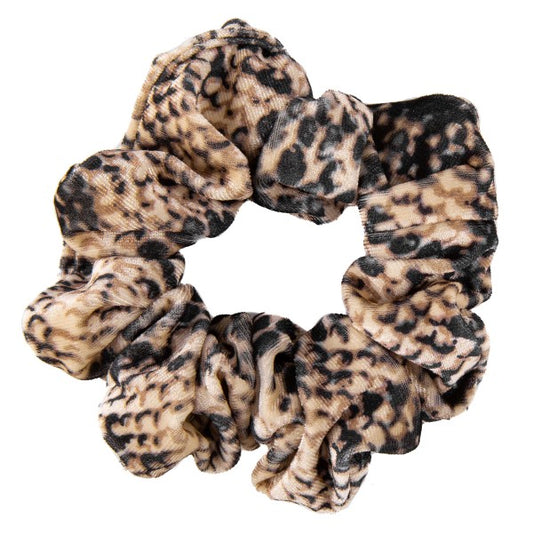 Brown Velour Snakeskin Scrunchie Brown