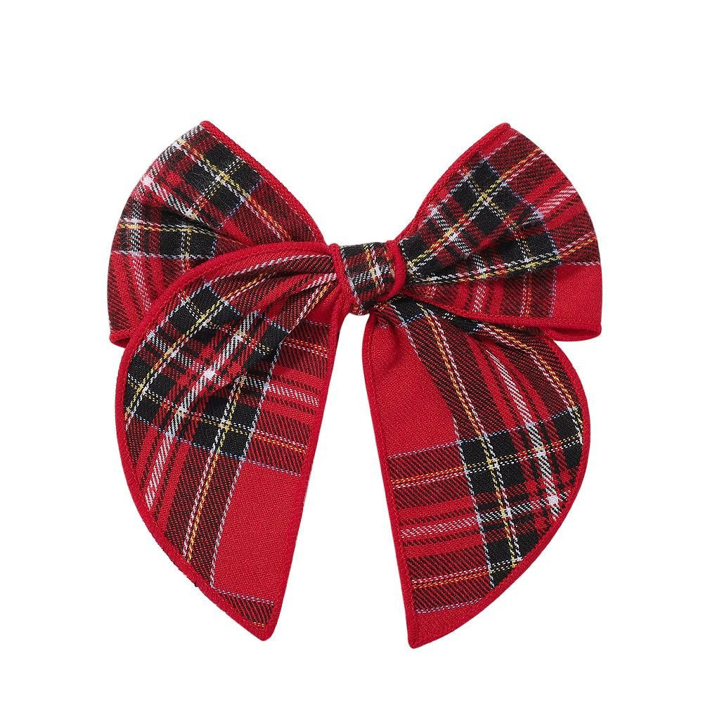 Plaid Clip-in Hair Bow Multi