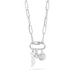 18K PVD Gold Carabiner "Faith" Paperclip Charm Necklace: Gold WJW