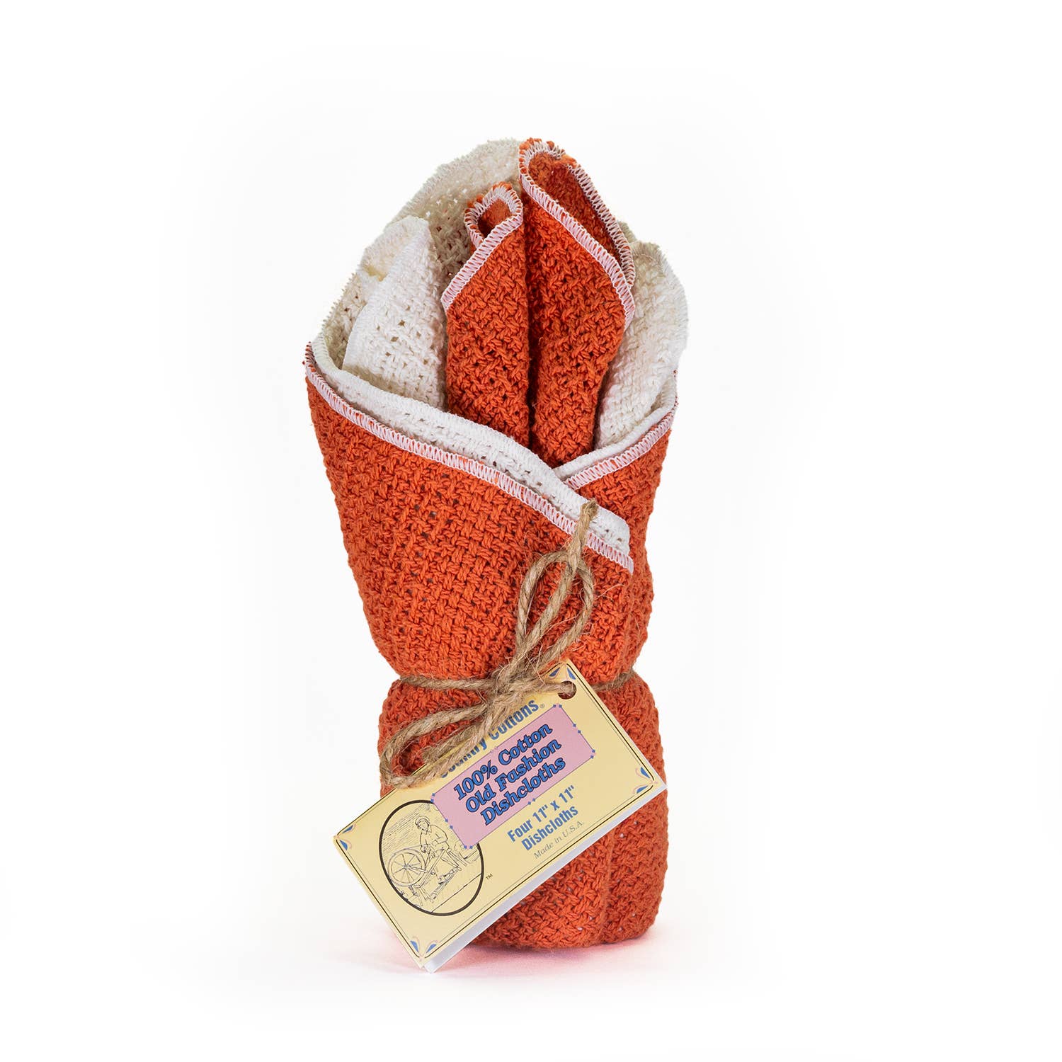 Cotton Dishcloths - Set of 4: Slate Blue/Natural