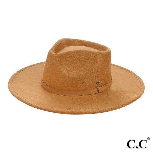 Faux Suede Rancher Hat Camel