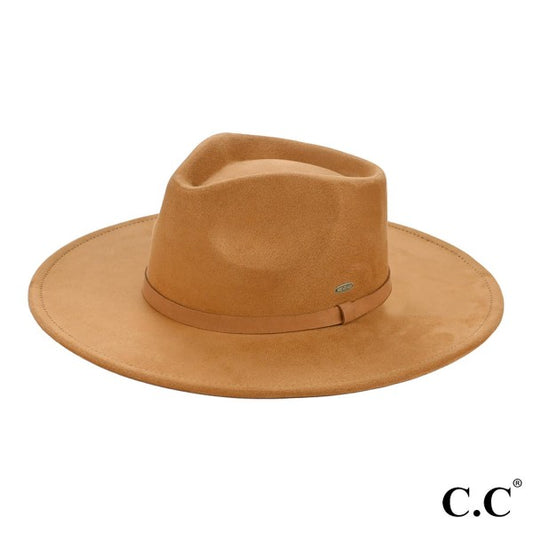 Faux Suede Rancher Hat Camel