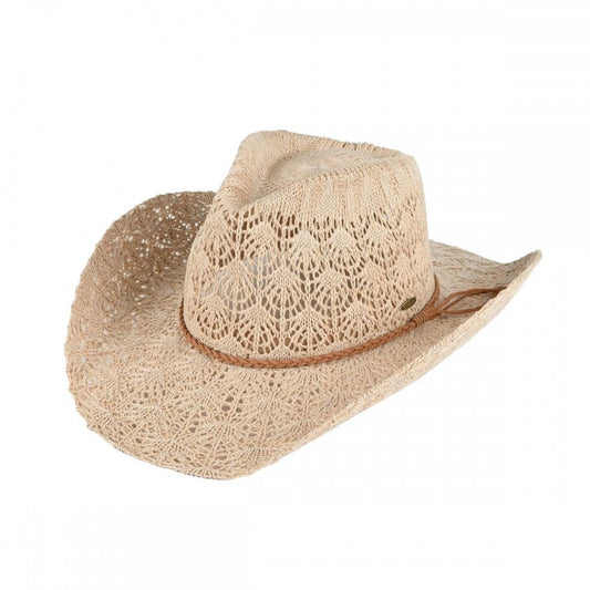 Horseshoe Lace Knitted Cowboy Hat