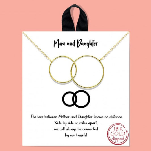 Dainty Chain Link Necklace Featuring Interlocking Circle Pendant Gold