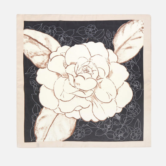 Large Flower Print Bandana Scarf