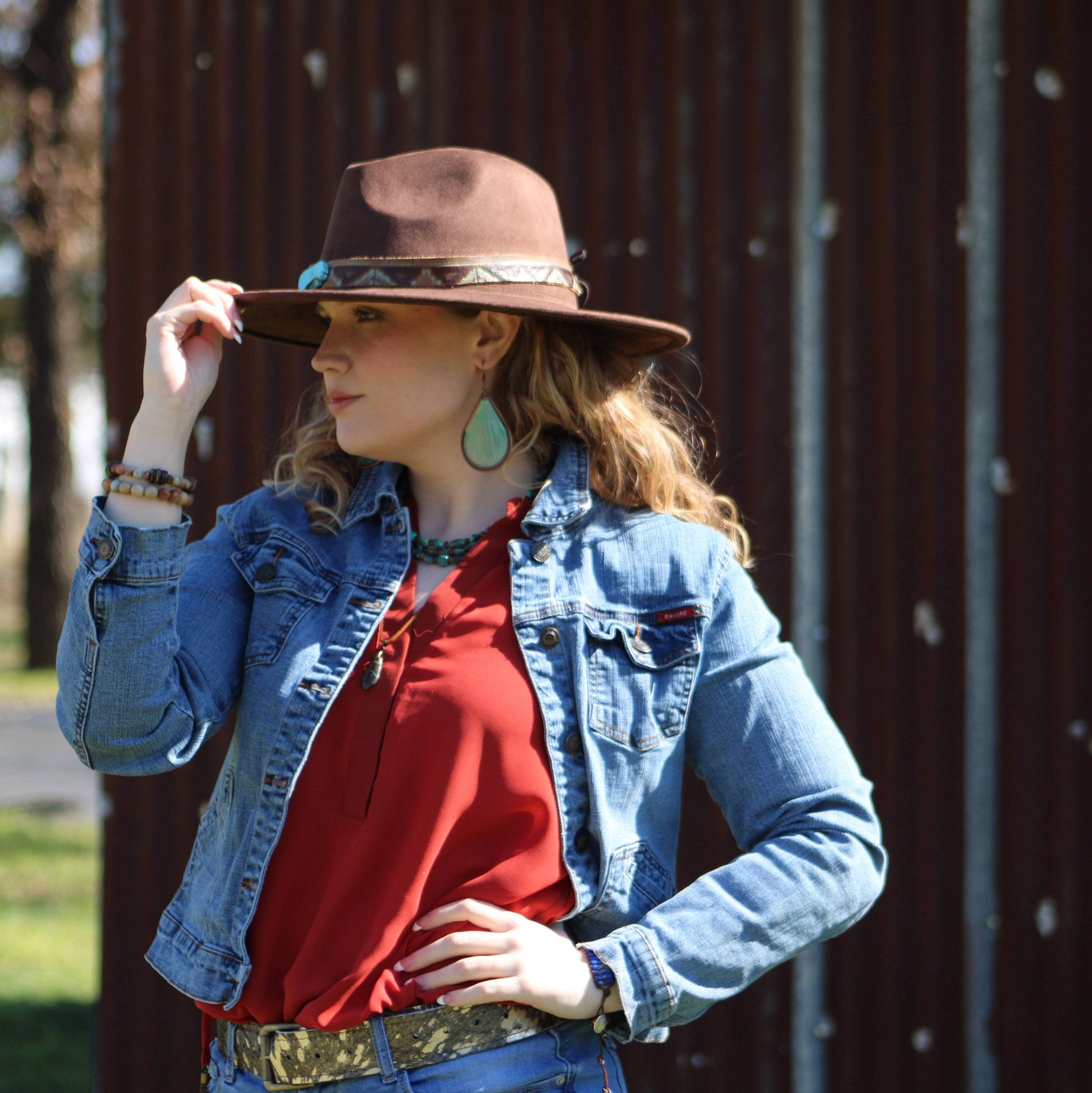 Large Woven Teardrop Earrings in Teal: Multi