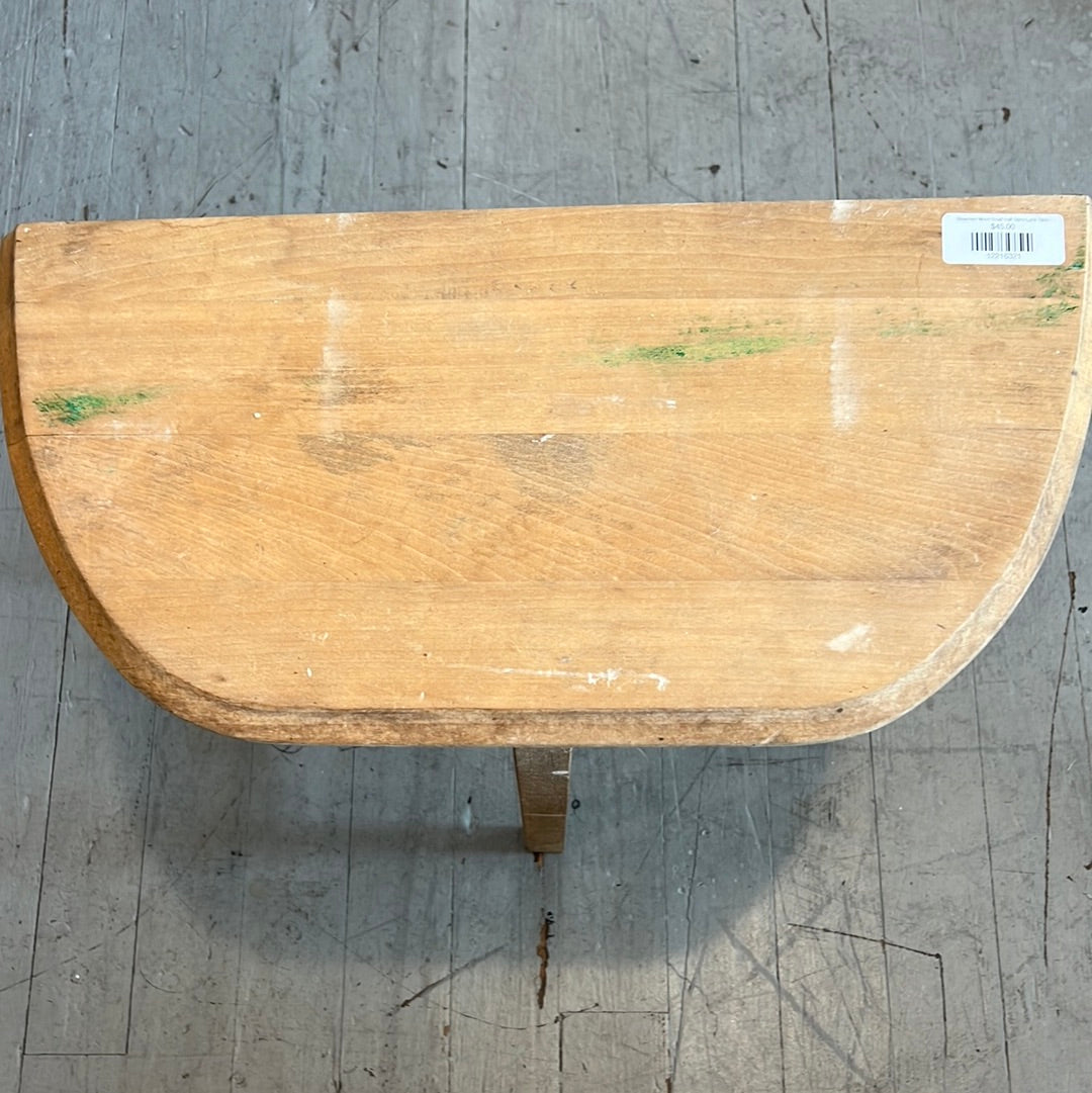 Bleached Wood Small Half Demi Lune Table