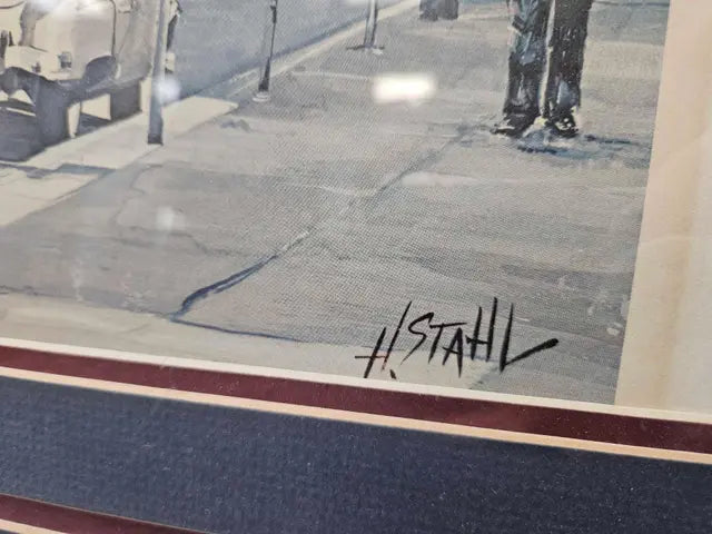 Framed and Matted Vintage Mainstreet picture, H. Stahl