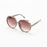Oversize Round Sunglasses With Gold Details