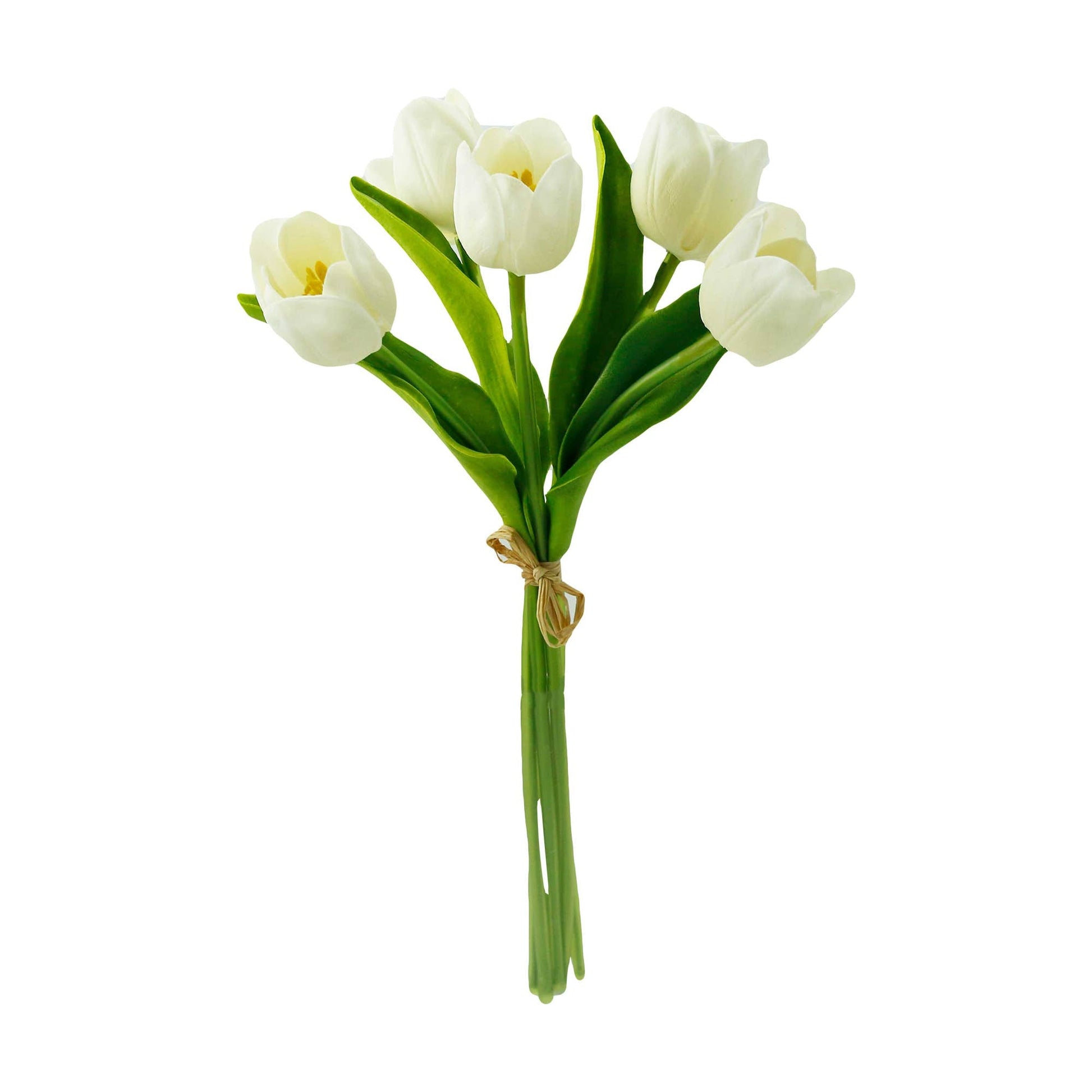 5-Stem Bouquet of Ivory Real Touch Open Tulips
