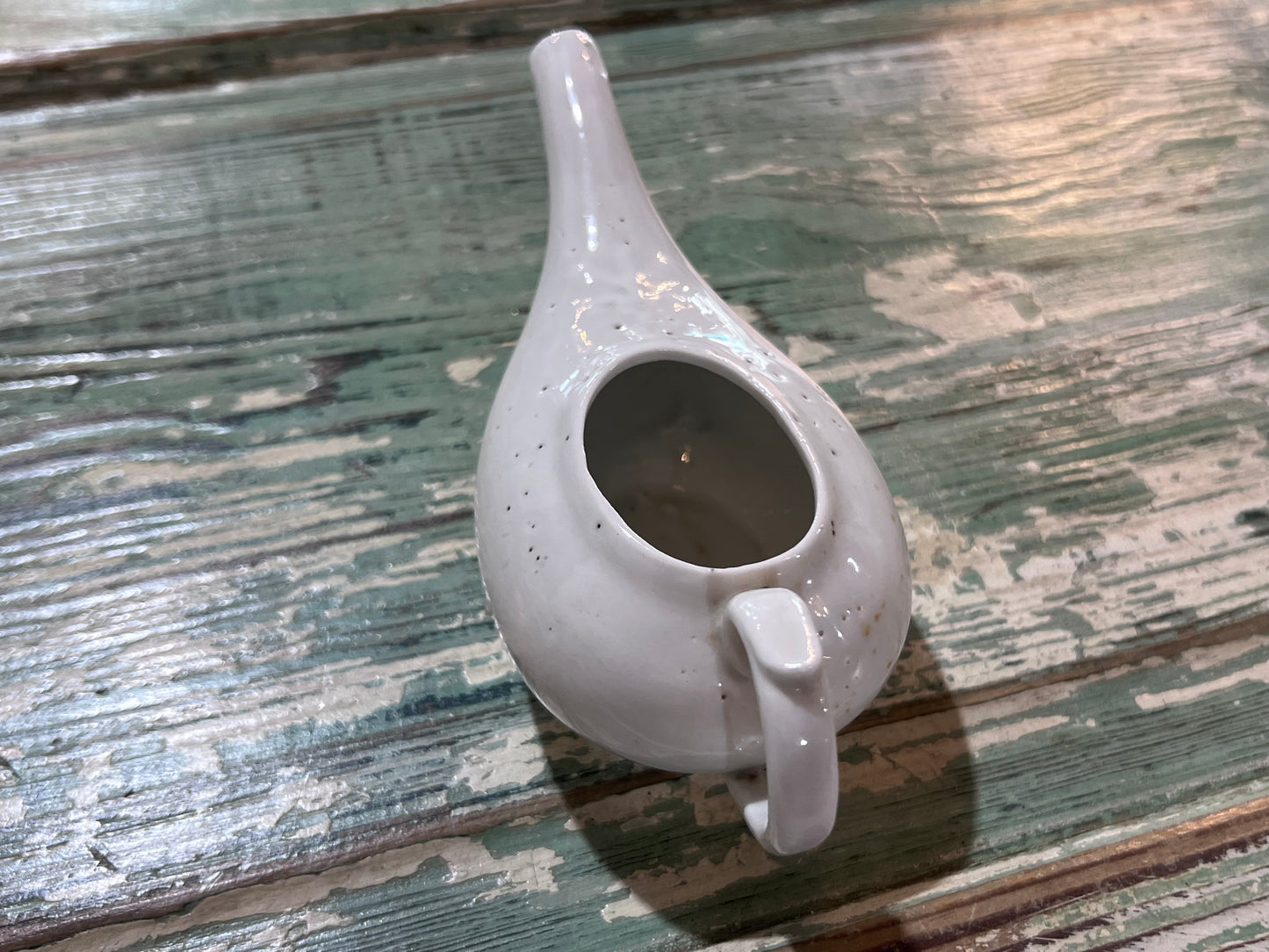 Antique Baby Invalid Feeder Cup Ironstone Pottery Air Holes