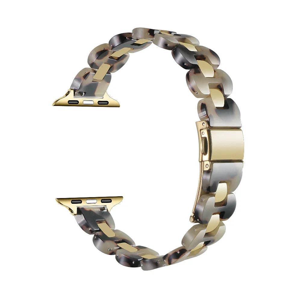 Aria Resin Stainless Steel Band for Apple Watch: Tortoise / Fits All Models Posh Tech