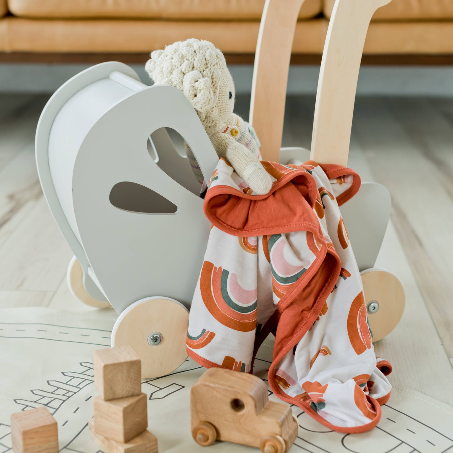 Little Rainbow Child Size Swaddle Blanket, Sensory Friendly