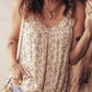 Spring 2026 Boho Floral Spaghetti Straps Tank Top: Apricot / S