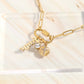 18K PVD Gold Carabiner "Faith" Paperclip Charm Necklace: Gold WJW