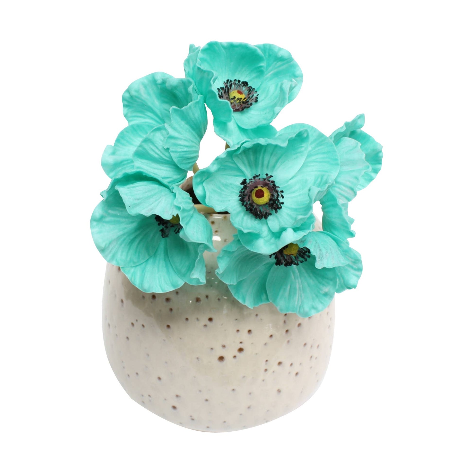 11" Real Touch Poppy-6 stems per bundle: Peach Bellini